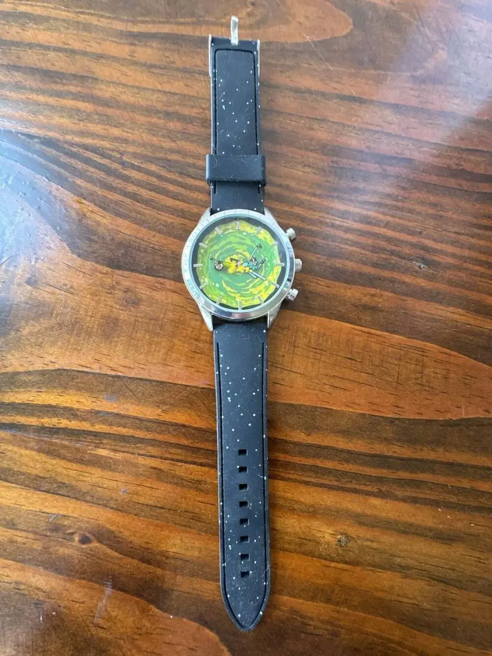 Accutime Rick and Morty Rotating Portal Watch Black Silicone Strap RAM9007HT